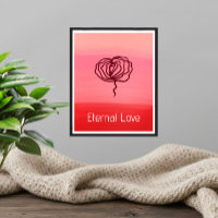 Affiche Élégante Rose d'Amour Éternel