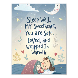 Impression Photo Affiche Enfants Douce Sommeil Cozy