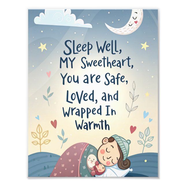 Impression Photo Affiche Enfants Douce Sommeil Cozy (Devant)