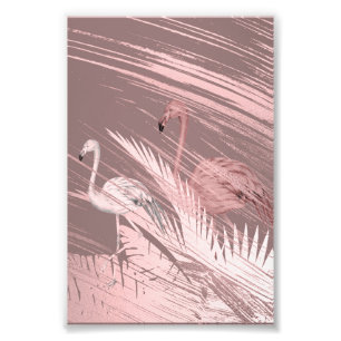 Impression Photo Affiche fantastique de flamant rose dans une forêt