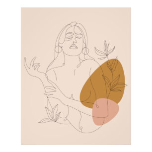 Impression Photo Affiche Line art minimaliste. Style Boho.