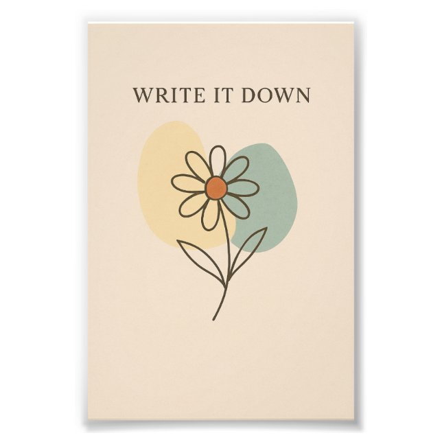 Impression Photo Affiche Motivative "Write It Down" (Devant)