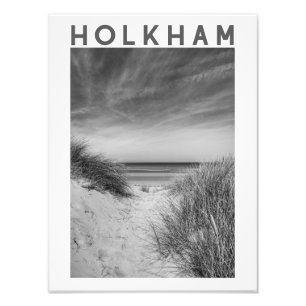 Impression Photo Affiche Noir et Blanc de Holkham Beach Norfolk