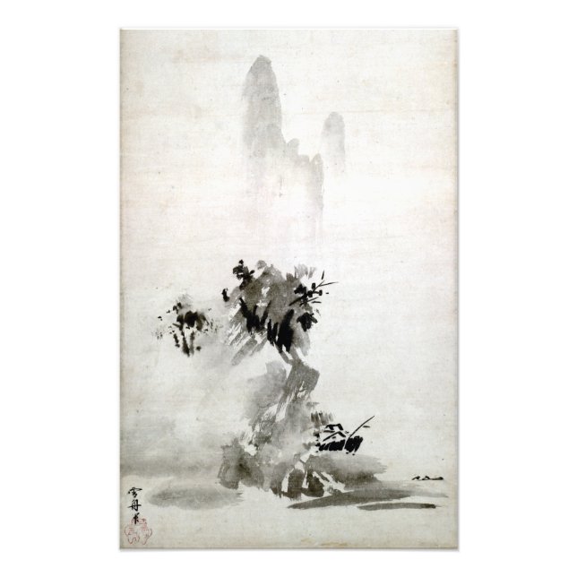 Impression Photo Affiche paysagère Sesshu Toyo Haboku-Sansui (Devant)