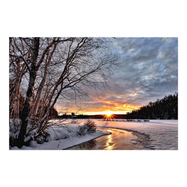 Impression Photo affiche pittoresque du paysage hivernal (Devant)
