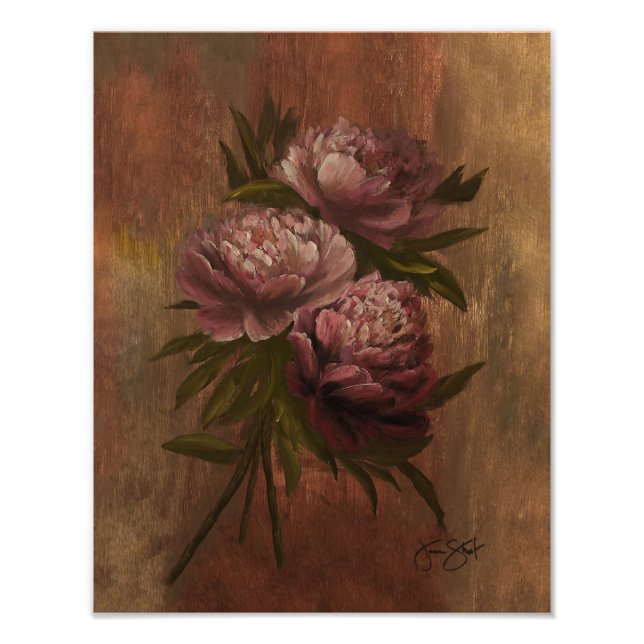 Impression Photo Affiche Pivoines 28x35,5 cm (Devant)