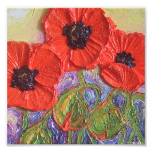 Impression Photo Affiche rouge de beaux-arts des pavots de Paris
