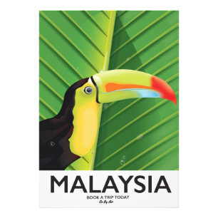 Impression Photo Affiche touristique du Toucan en Malaisie