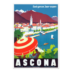 Impression Photo Affiche touristique Vintage Ascona Suisse