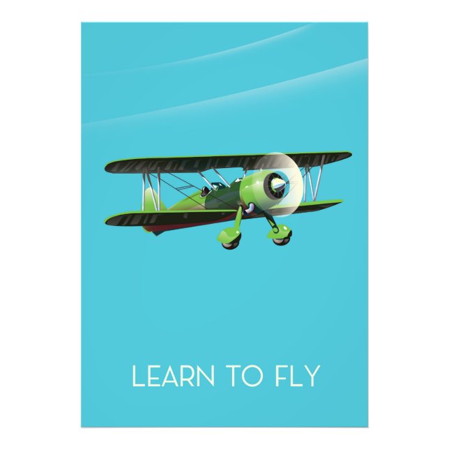 Impression Photo Affiche vintage d'avion Lean To Fly (Devant)