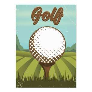 Impression Photo Affiche vintage de style de golf