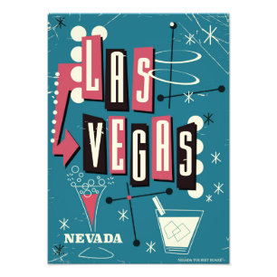 Impression Photo Affiche vintage de voyage de Las Vegas Nevada