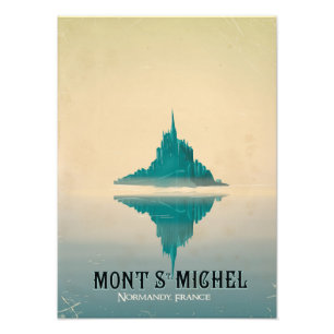 Impression Photo affiche vintage de voyage de St Michel de mont