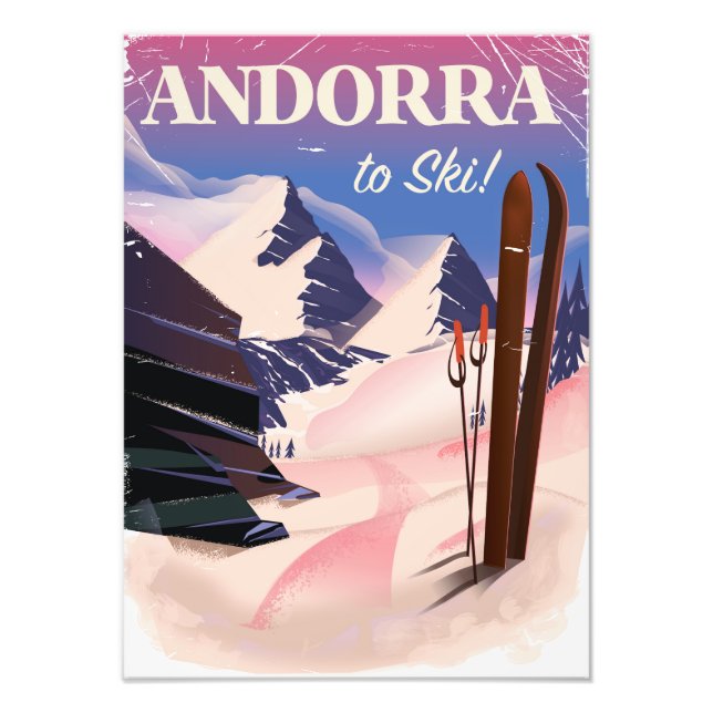 Impression Photo Affiches de ski vintage Andorre (Devant)