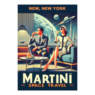 Impression Photo Affiches de voyage dans l'espace Martini, New York