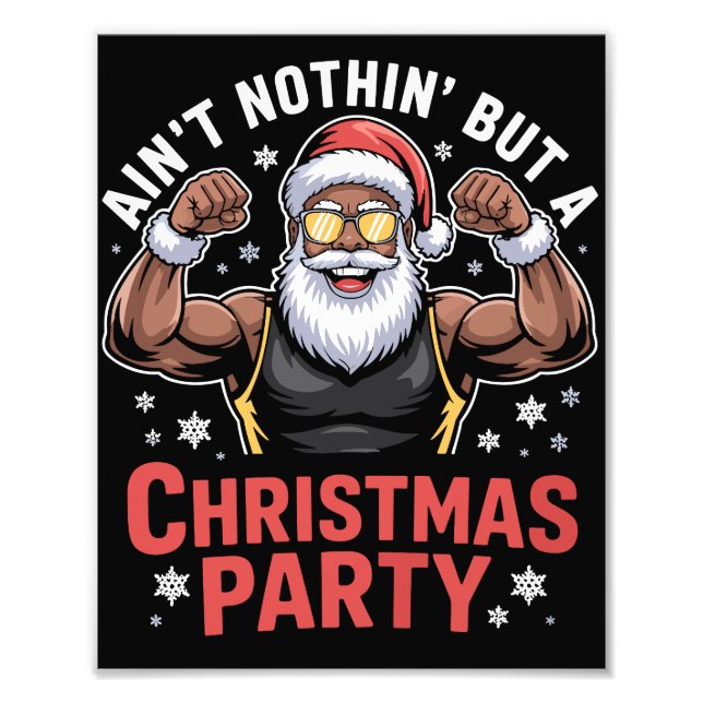 Impression Photo African American Santa Claus Christmas Pajama (Devant)