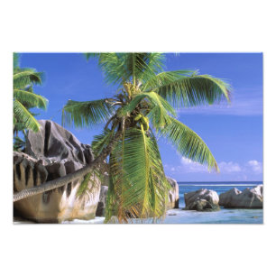 Impression Photo Afrique, Seychelles, île de La Digue. Granite