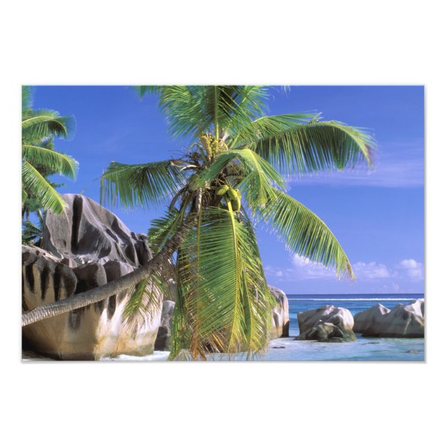 Impression Photo Afrique, Seychelles, île de La Digue. Granite (Devant)