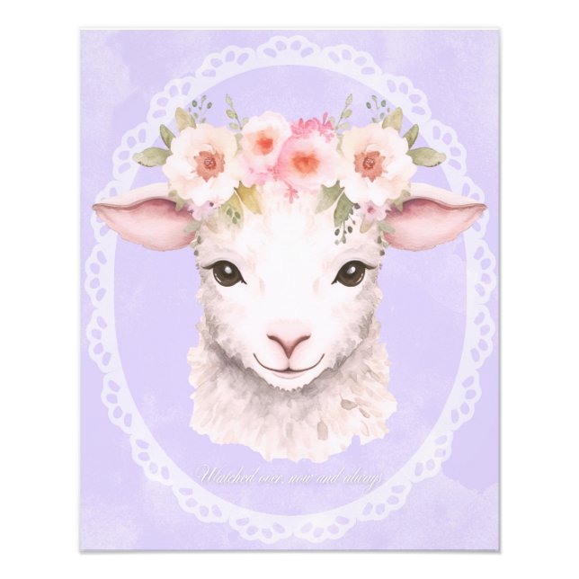 Impression Photo Agneau de bébé avec poitrine fleurie Art (Devant)