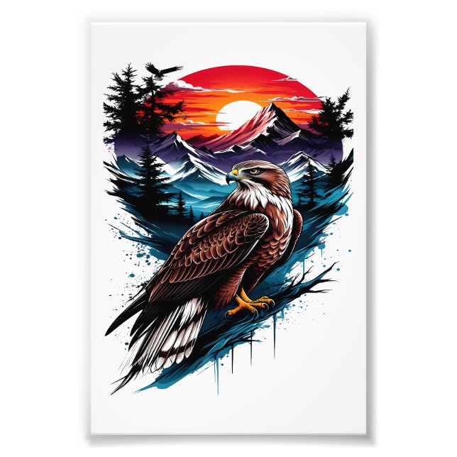 Impression Photo Aigle dans la montagne (Devant)