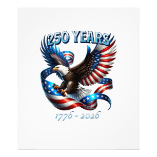 Impression Photo Aigle Patriotique et Drapeau 250 Ans 1776-2026