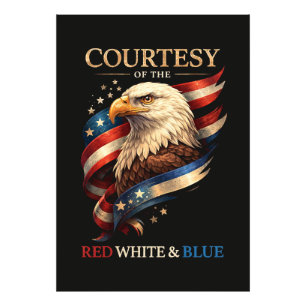 Impression Photo Aigle Patriotique Rouge Blanc et Bleu Vintage