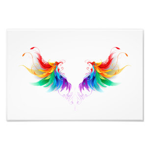 Impression Photo Ailes fluffy arc-en-ciel