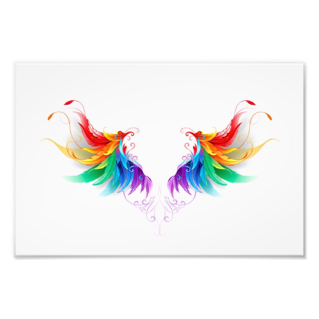 Impression Photo Ailes fluffy arc-en-ciel (Devant)