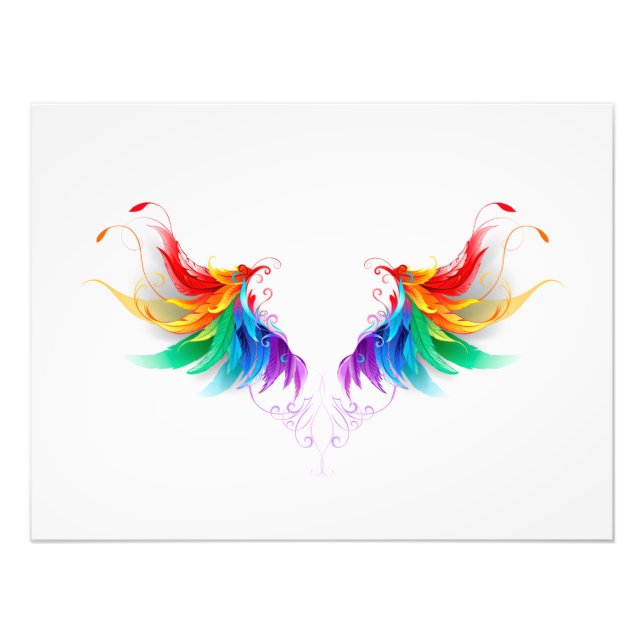 Impression Photo Ailes fluffy arc-en-ciel (Devant)