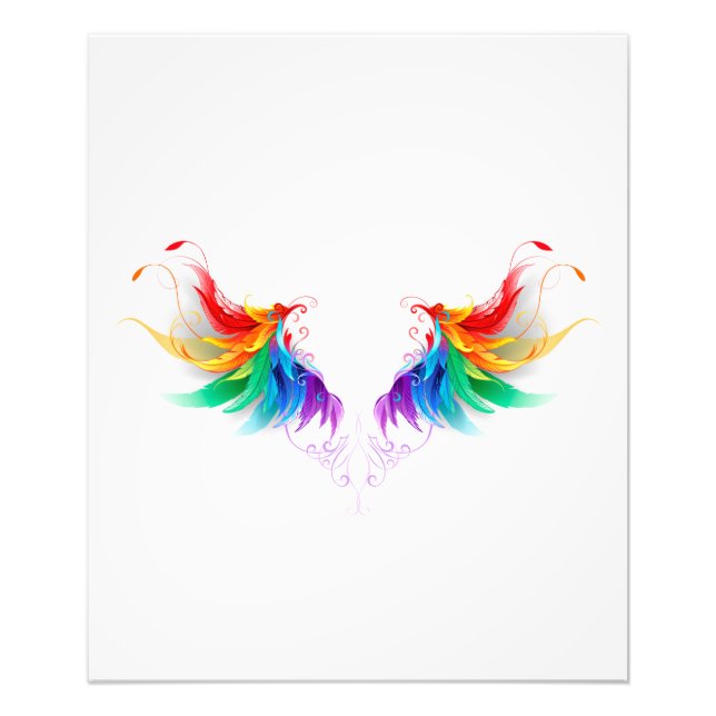 Impression Photo Ailes fluffy arc-en-ciel (Devant)