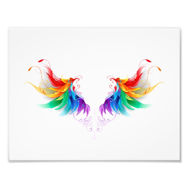 Impression Photo Ailes fluffy arc-en-ciel (Devant)