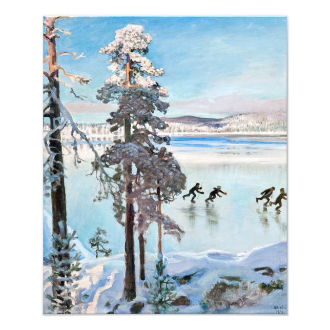 Impression Photo Akseli Gallen-Kallela - Skaters près de Kalela Sho (Devant)