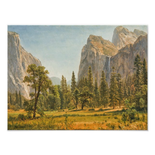 Impression Photo Albert Bierstadt - Bridal Veil Falls, Yosemite (Devant)