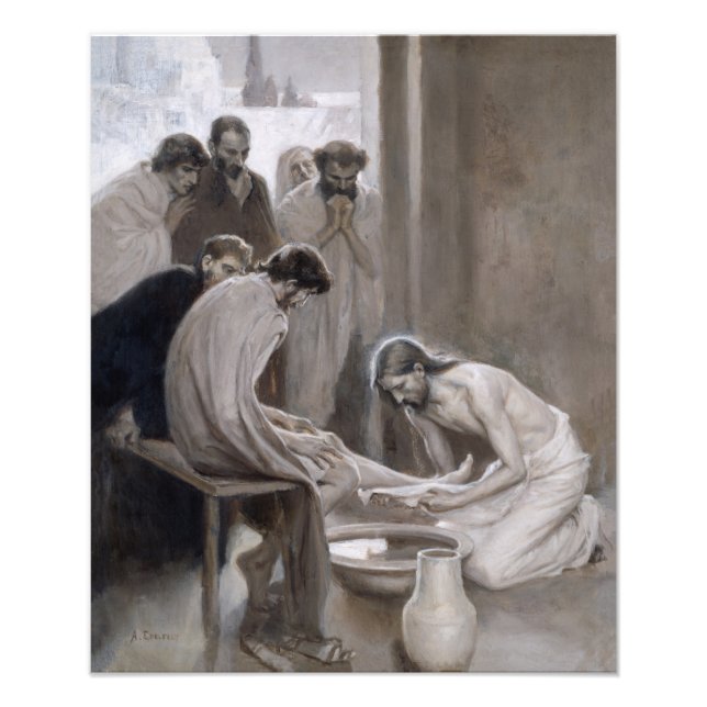Impression Photo Albert Edelfeel - Jésus Laver les pieds des discip (Devant)