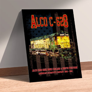 Impression Photo Alco C-628 Diesel Locomotive et drapeau américain