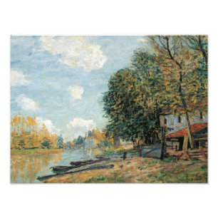 Impression Photo Alfred Sisley - Moret-Les rives de la rivière Loin