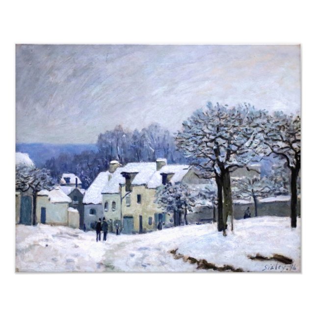 Impression Photo Alfred Sisley - Place Chenil à Marly, Effet de nei (Devant)