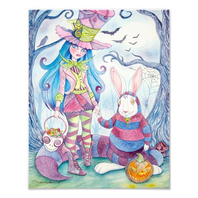 Impression Photo "Alice et Halloween du lapin blanc" (Devant)