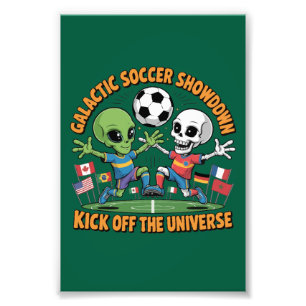 Impression Photo Alien contre Skeleton Galactic Soccer Showdown D