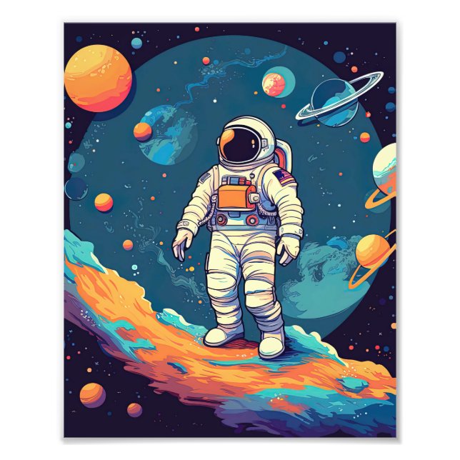Impression Photo Alien de l'astronaute spatiale moderne (Devant)