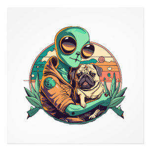 Impression Photo Alien et Pug