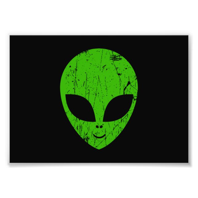 Impression Photo alien vert tête pour science-fiction extraterrestr (Devant)