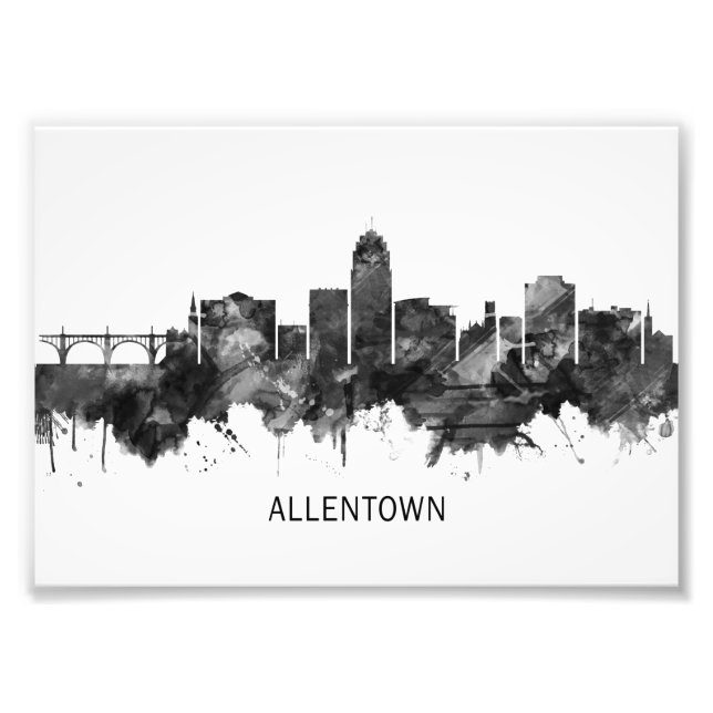Impression Photo Allentown Pennsylvania Skyline BW (Devant)