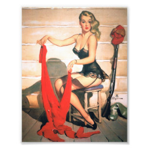 Impression Photo Allons à la chasse - Vintage Pin-up Art