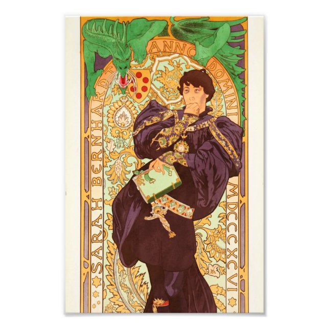 Impression Photo Alphonse Mucha Prince et Dragon (Devant)