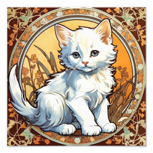 Impression Photo Alphonse Mucha Style Chat