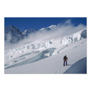 Impression Photo Alpiniste sur le glacier Tasman dans le mont