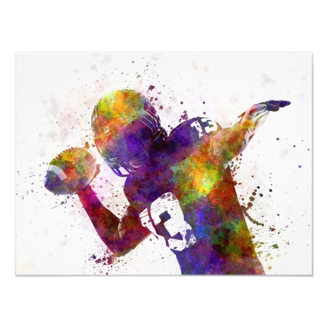 Impression Photo american football player quarterback passing (Devant)