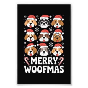 Impression Photo Amoureux des chiens de Dog Mama Christmas Joyeux W