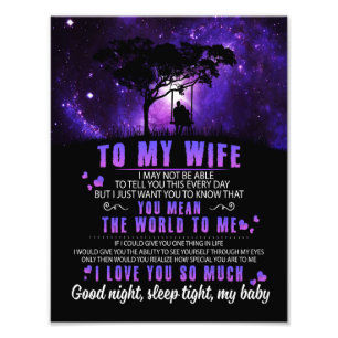 Impression Photo Amoureux des femmes  À Ma Femme, Je T'Aime Tant